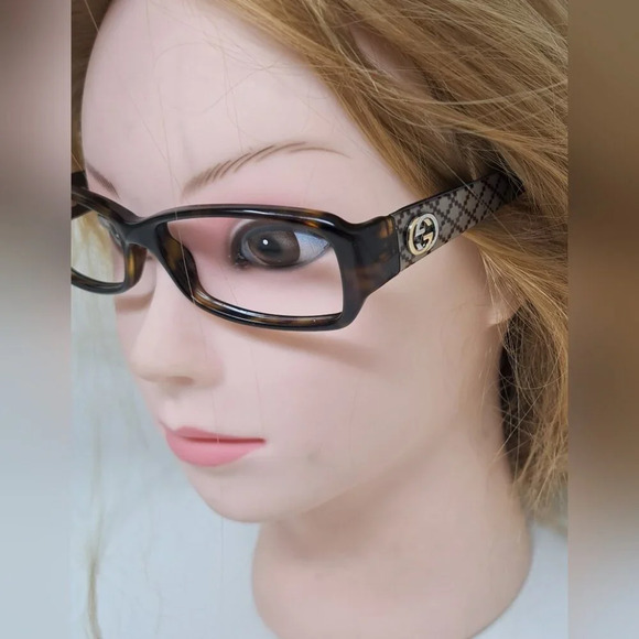 Gucci Eye Glasses Frames Havana Monogram Rectangle Logo Italy GG 3184 53-14-130 - Picture 2 of 14